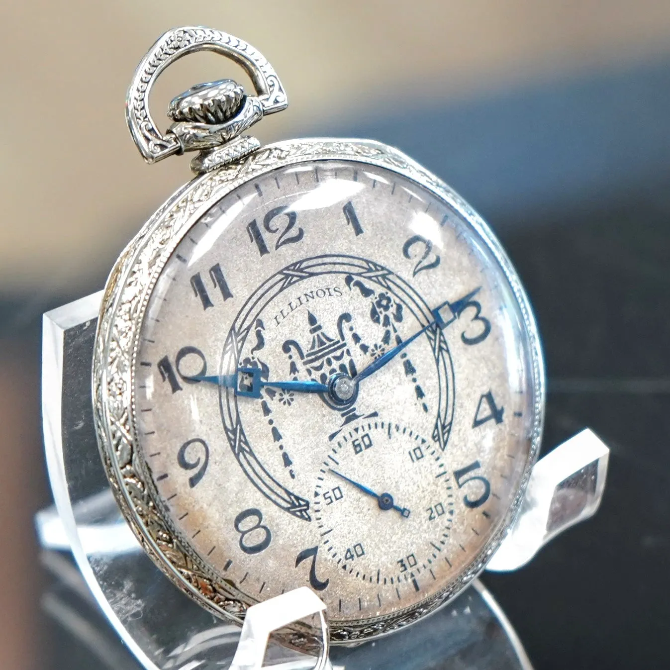 1925 ILLINOIS A. Lincoln Dress Pocket Watch 12s Openface 19 Jewels Grade 527 ADJ