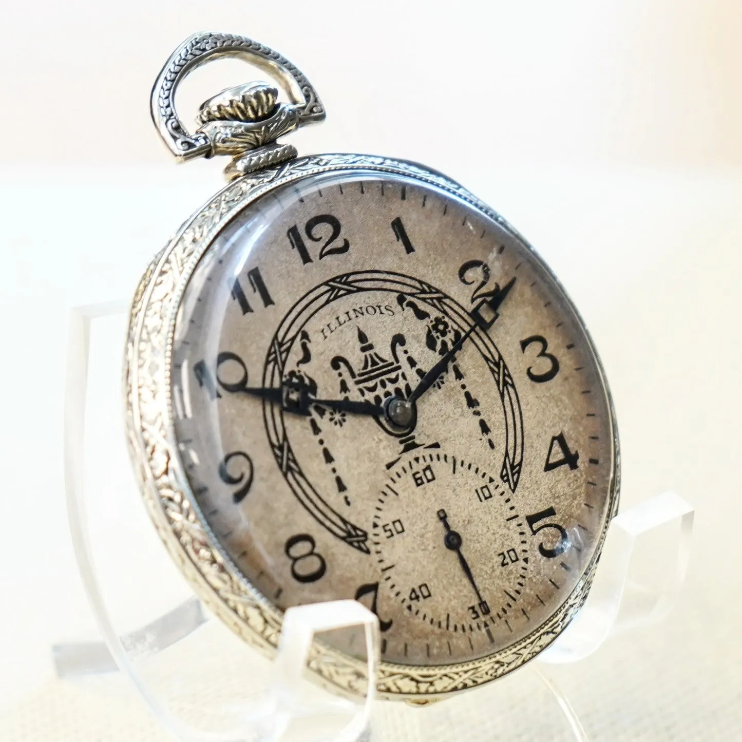 1925 ILLINOIS A. Lincoln Dress Pocket Watch 12s Openface 19 Jewels Grade 527 ADJ