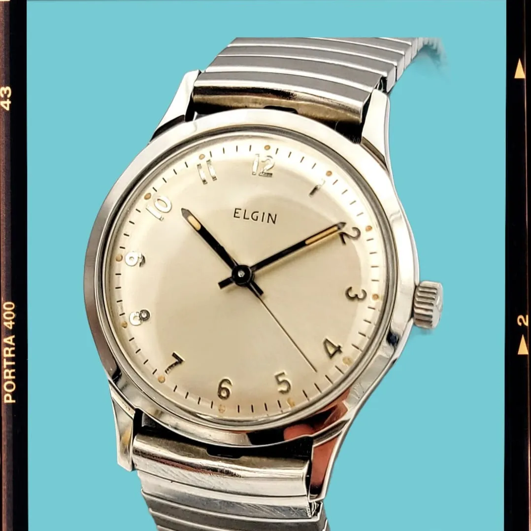 1950's ELGIN Pie Pan Dial 19 Jewels U.S.A.
