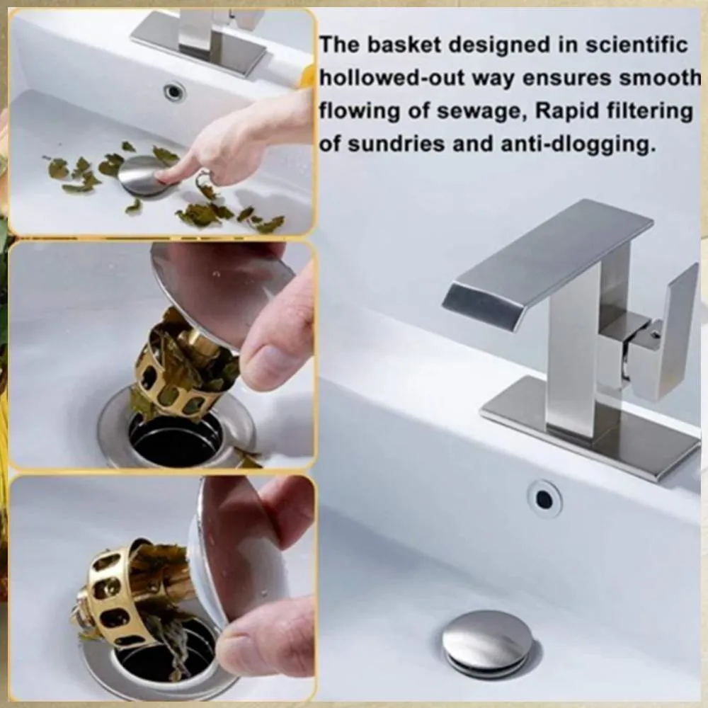 2-in-1 Universal Wash Basin Pop-Up Drain Filter