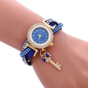 2018 Hot Sale Special Gifts Women Watches Luxury Fashion Wrap Around Padlock Diamond Bracelet Lady Womans Wrist Watch