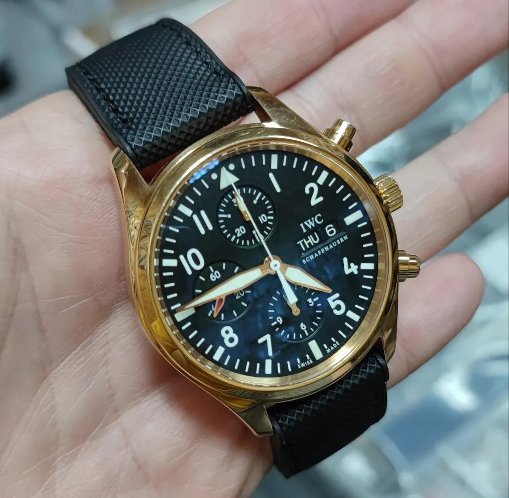 20mm, 21mm, 23mm, 24mm Hybrid Black Fiber Rubber Watch Strap