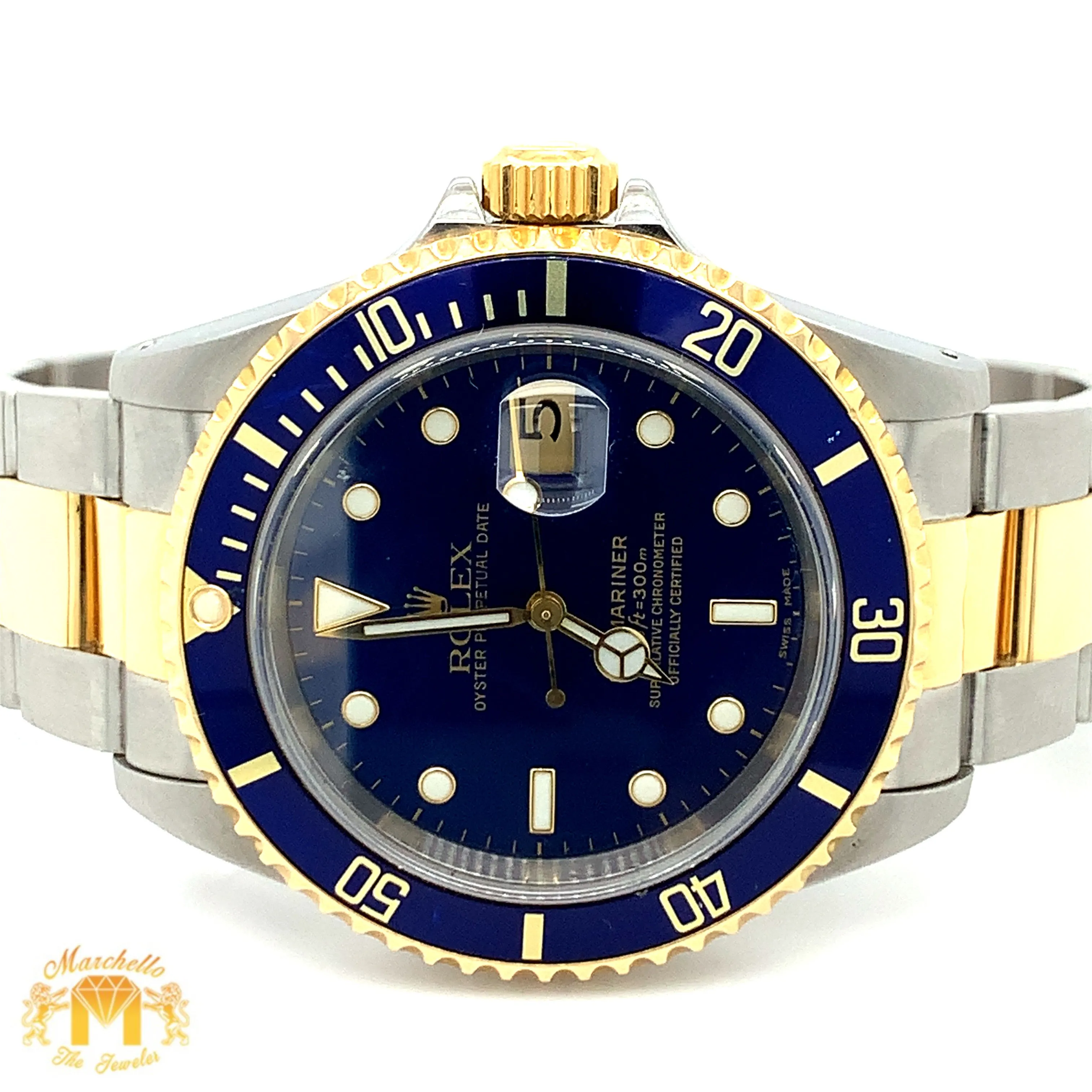 40mm Submariner Rolex Watch with Two-tone Oyster Band