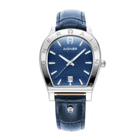 Aigner Chieti Gents Blue Dial Stainless Steel Case Blue Leather Starp Watch