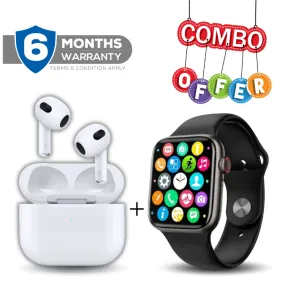 Airpods 3 (3rd Gen)   Smart Watch Series 9 | Compatible with iOS & Android Devices | Combo Offer