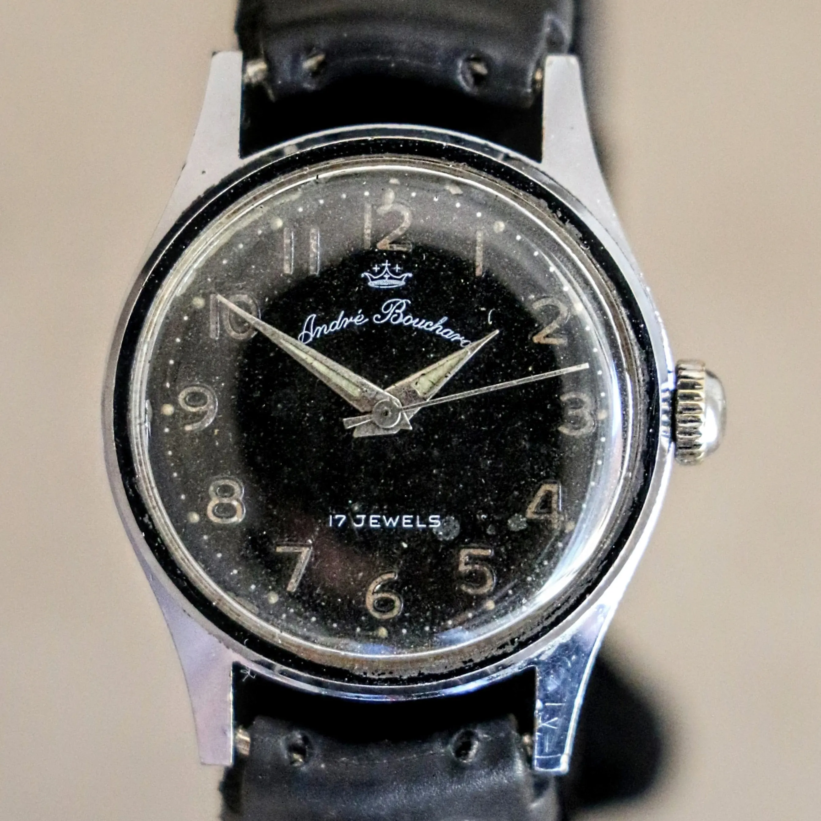 ANDRE BOUCHARD Wristwatch 17 Jewels 27mm Mechanical Display Back Watch