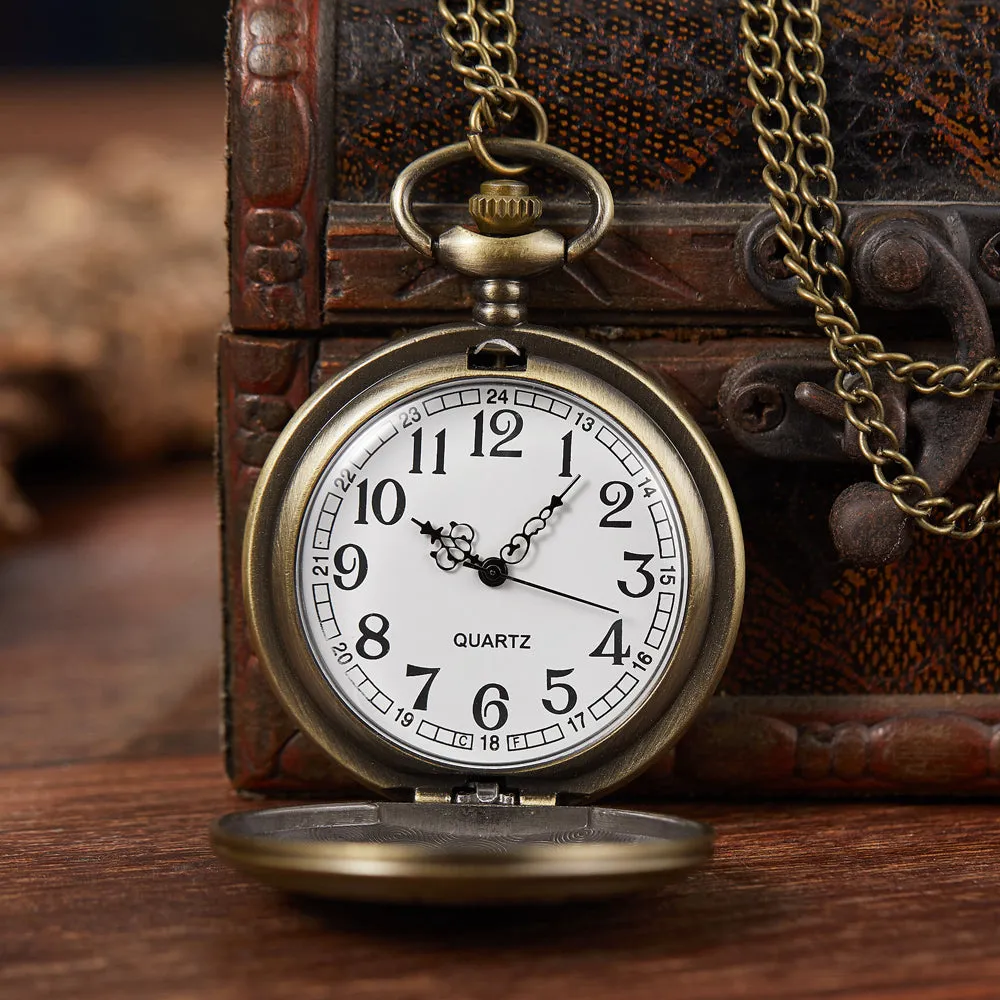 Antique Unisex Analog Pendant Necklace Full Hunter Quartz Pocket Watch