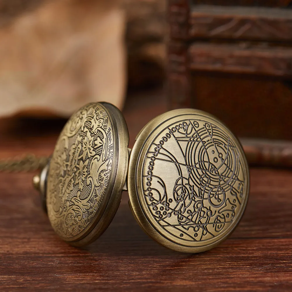 Antique Unisex Analog Pendant Necklace Full Hunter Quartz Pocket Watch
