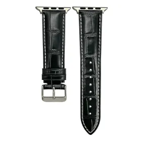 Apple Band - Leather Crocodile Grain - Black