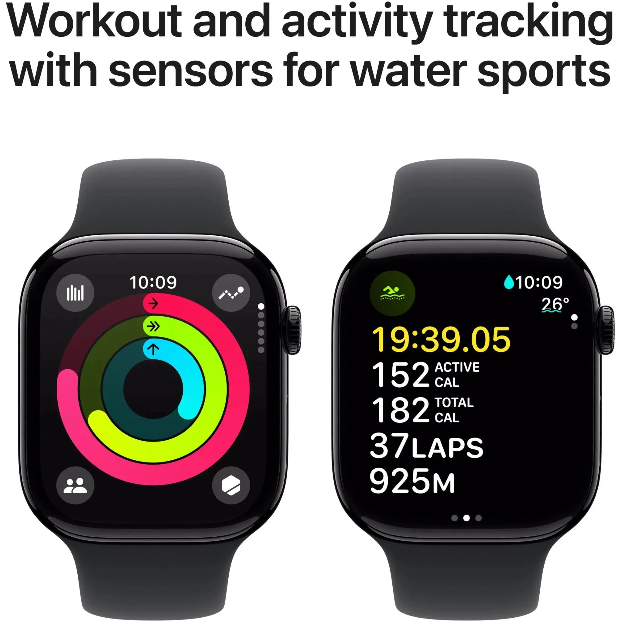 Apple Watch Series 10 46mm Jet Black Aluminium Case GPS   Cellular Sport Band - Open Never Used ( AU Version )
