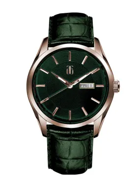Aries Gold Automatic G 8024 Series Green Leather Strap G 8024 RG-GN Watch