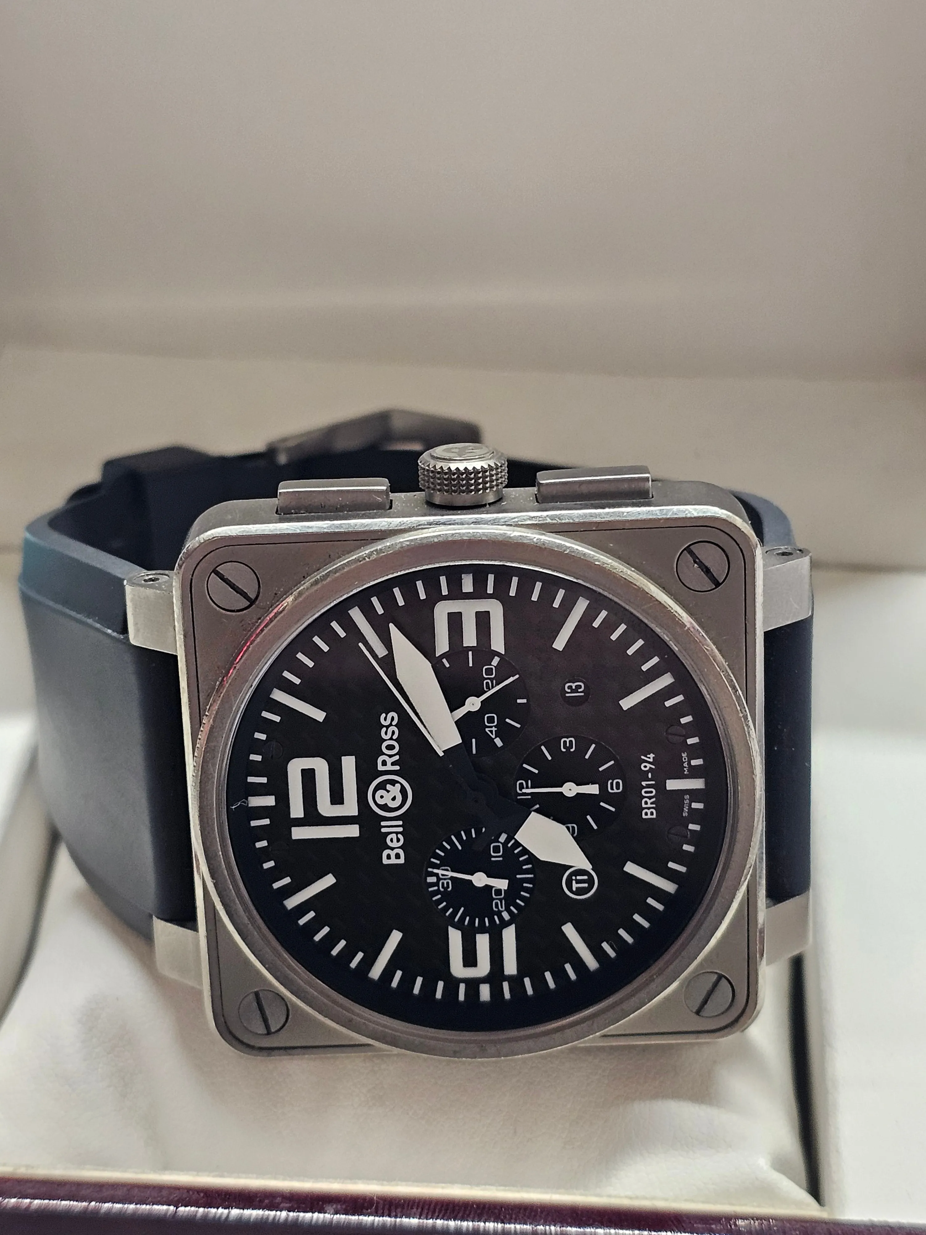 BELL & ROSS Aviation Style w/ Titanium Large Case Men's Watch- $15K APR w/ COA!!