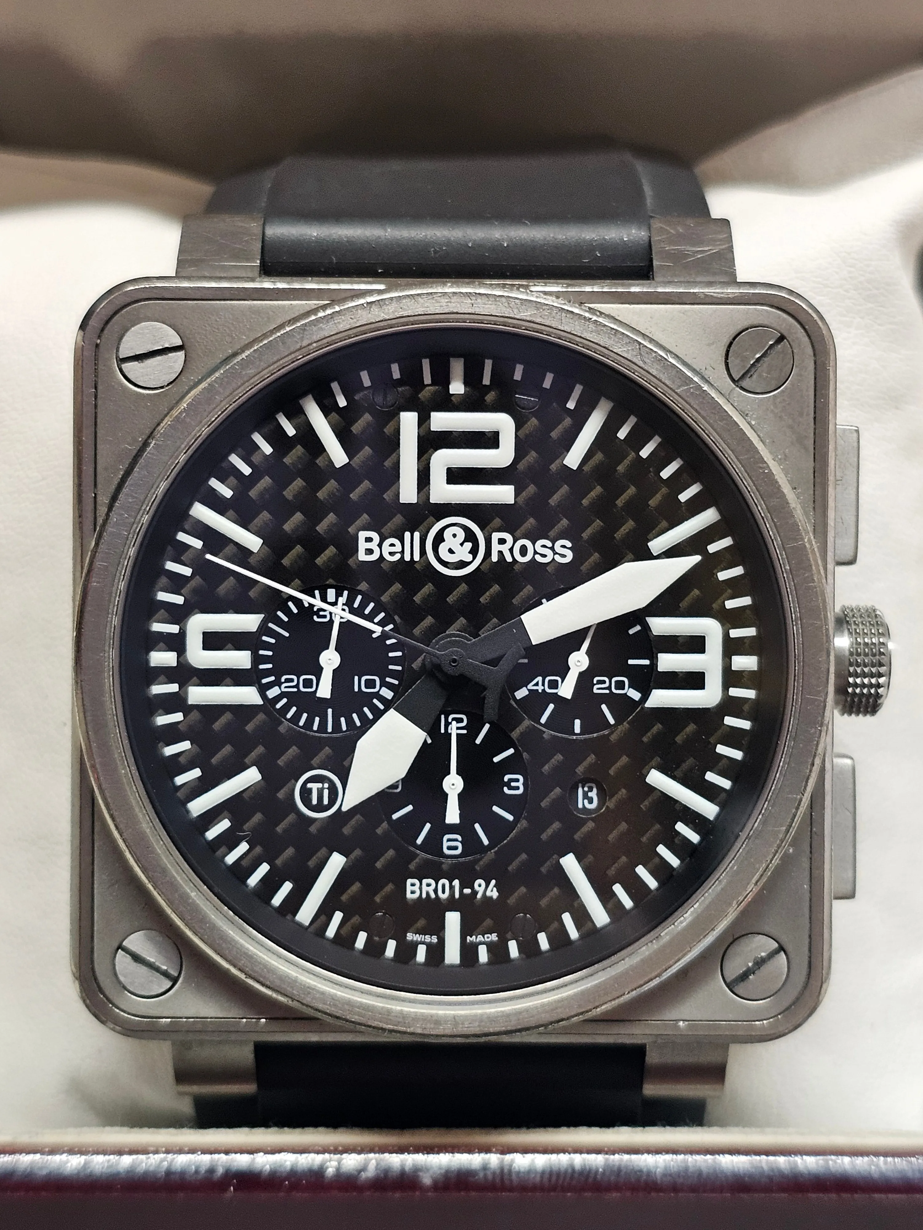 BELL & ROSS Aviation Style w/ Titanium Large Case Men's Watch- $15K APR w/ COA!!