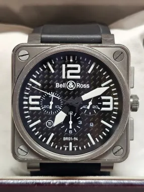 BELL & ROSS Aviation Style w/ Titanium Large Case Men's Watch- $15K APR w/ COA!!
