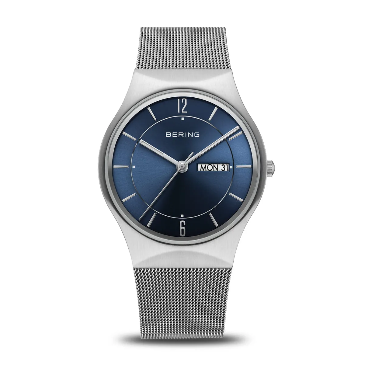 Bering 38mm Stainless Steel Blue Quartz Watch