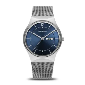 Bering 38mm Stainless Steel Blue Quartz Watch