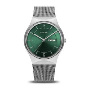Bering 38mm Stainless Steel Green Quartz Watch