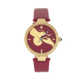 Bertha Nora Leather-Band Watch - Fuchsia