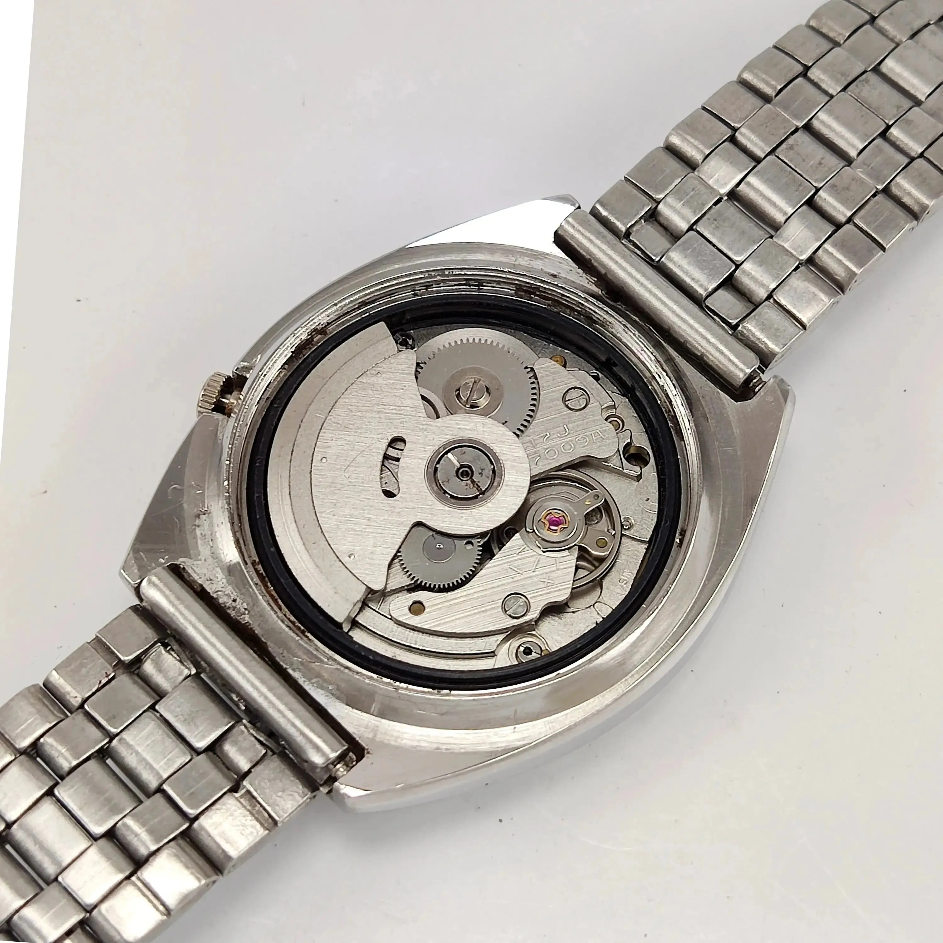 Black Seiko 5 Automatic 17 Jewels Day Date Movement Men's Watch 7009A