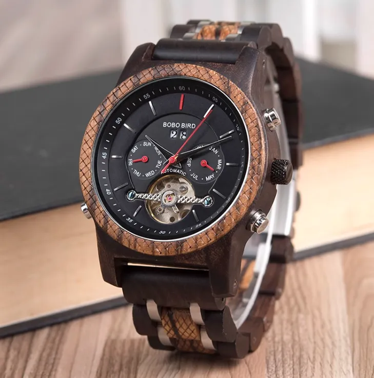BOBO BIRD MECHANICAL WOODEN UNISEX WATCH