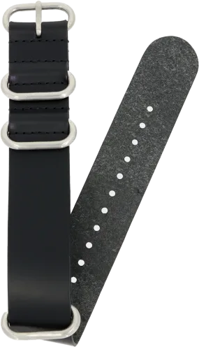 BOLDR Black Premium Leather Strap 22mm