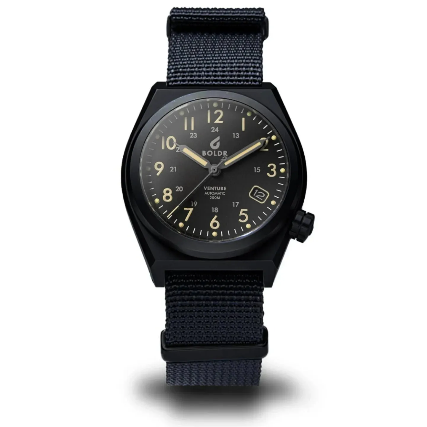 Boldr Venture Automatic Field Watch - Black Dawn