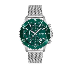 Boss 46mm Admiral Stainless Steel Green Chronograph Quartz Watch