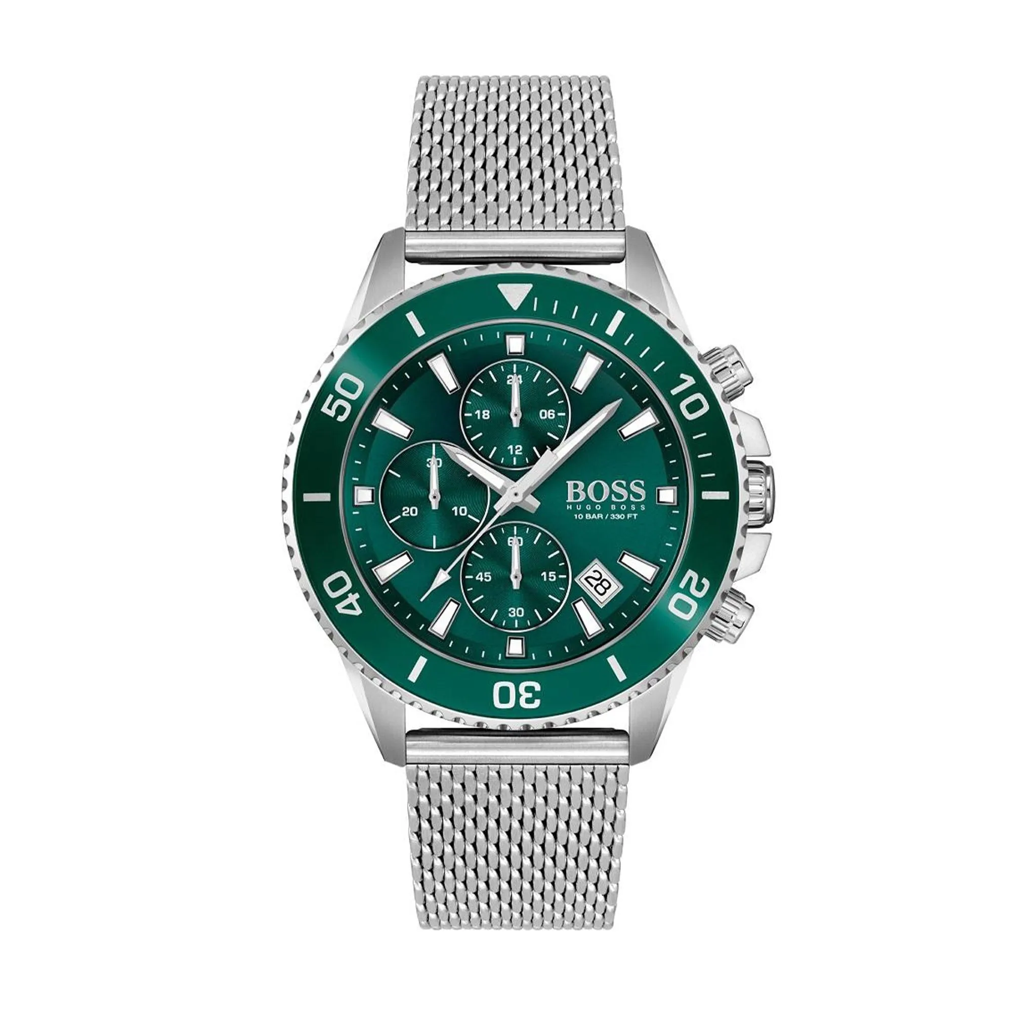 Boss 46mm Admiral Stainless Steel Green Chronograph Quartz Watch