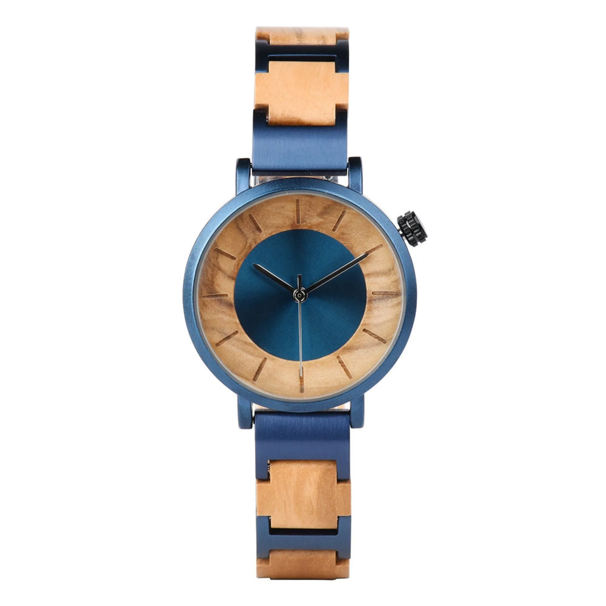 Boston - Blue Steel & Olive Minimal Couple Watches