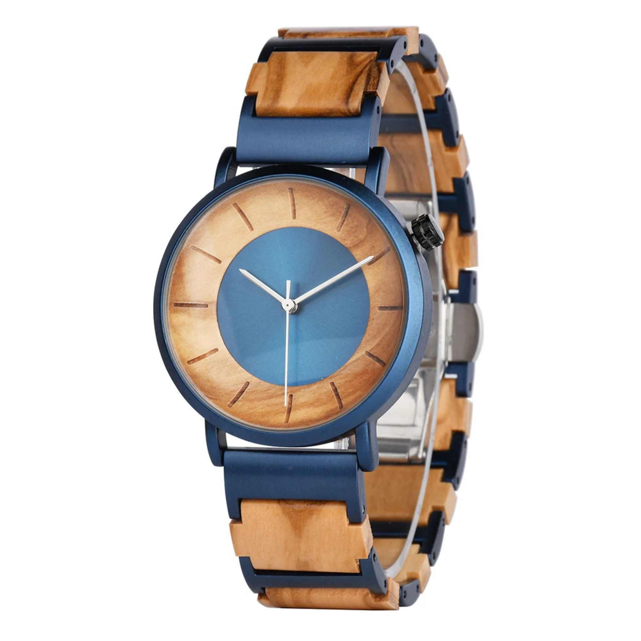 Boston - Blue Steel & Olive Minimal Couple Watches