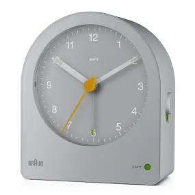 Braun Classic Clock with Snooze and Continuous Backlight, Crescendo Beep in Grey - BC22G