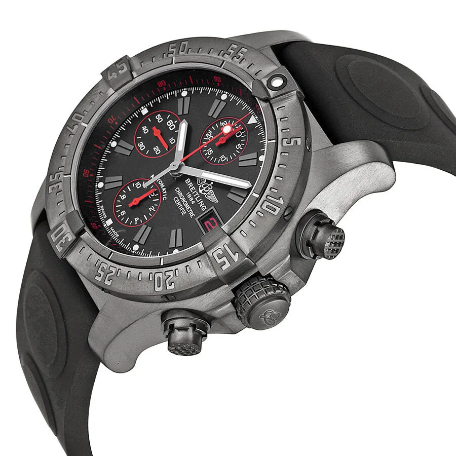 Breitling Avenger Black Dial Chronograph Rubber Men's Watch M133802C-BC73BKOR M133802C-BC73-221S