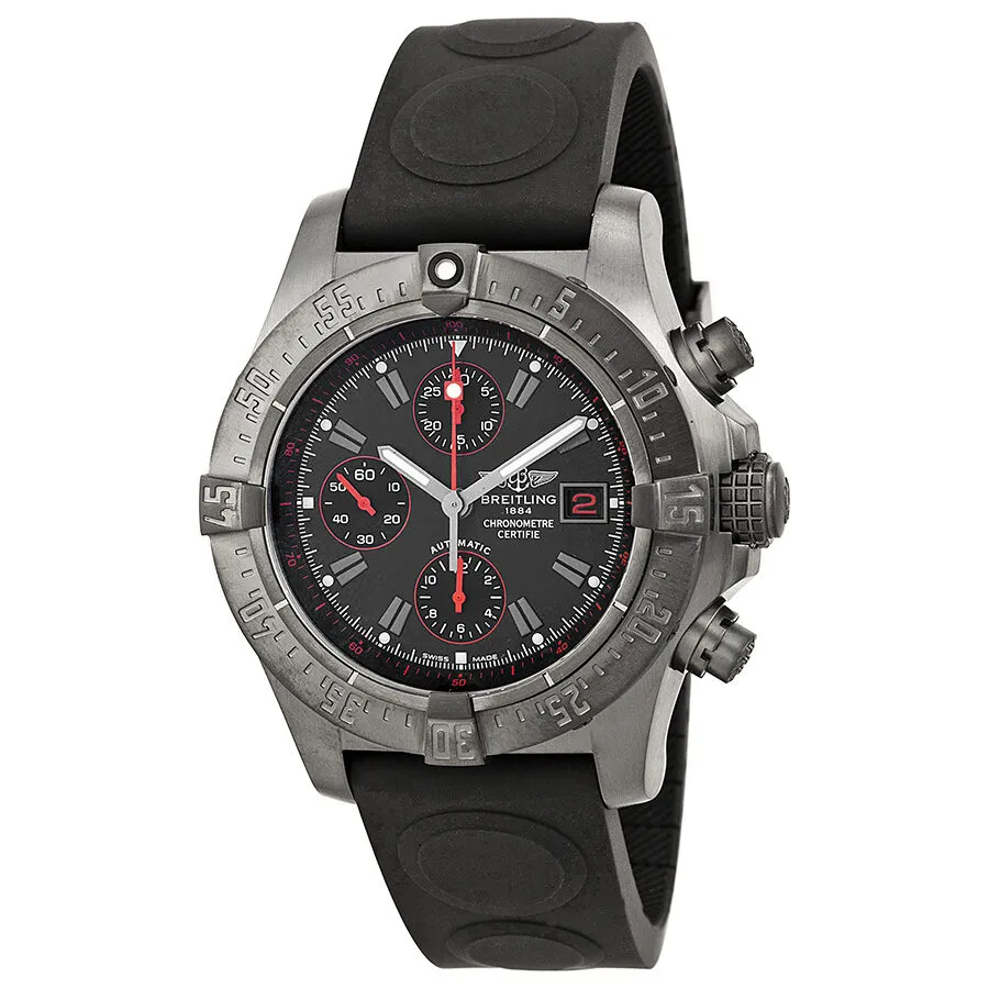 Breitling Avenger Black Dial Chronograph Rubber Men's Watch M133802C-BC73BKOR M133802C-BC73-221S