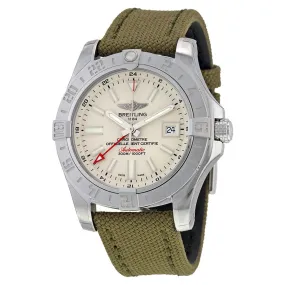 Breitling Avenger II GMT Automatic Silver Dial Green Fabric Men's Watch A3239011-G778GRFT A3239011-G778-106W-A20BA.1
