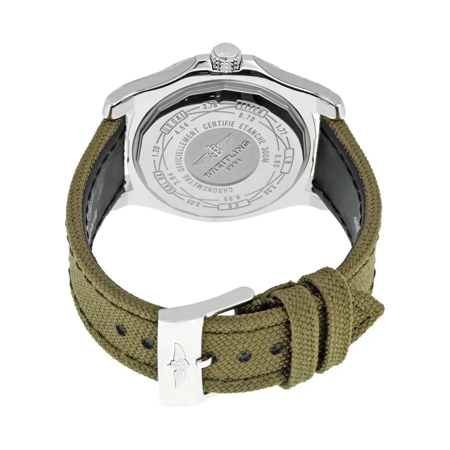 Breitling Avenger II GMT Automatic Silver Dial Green Fabric Men's Watch A3239011-G778GRFT A3239011-G778-106W-A20BA.1
