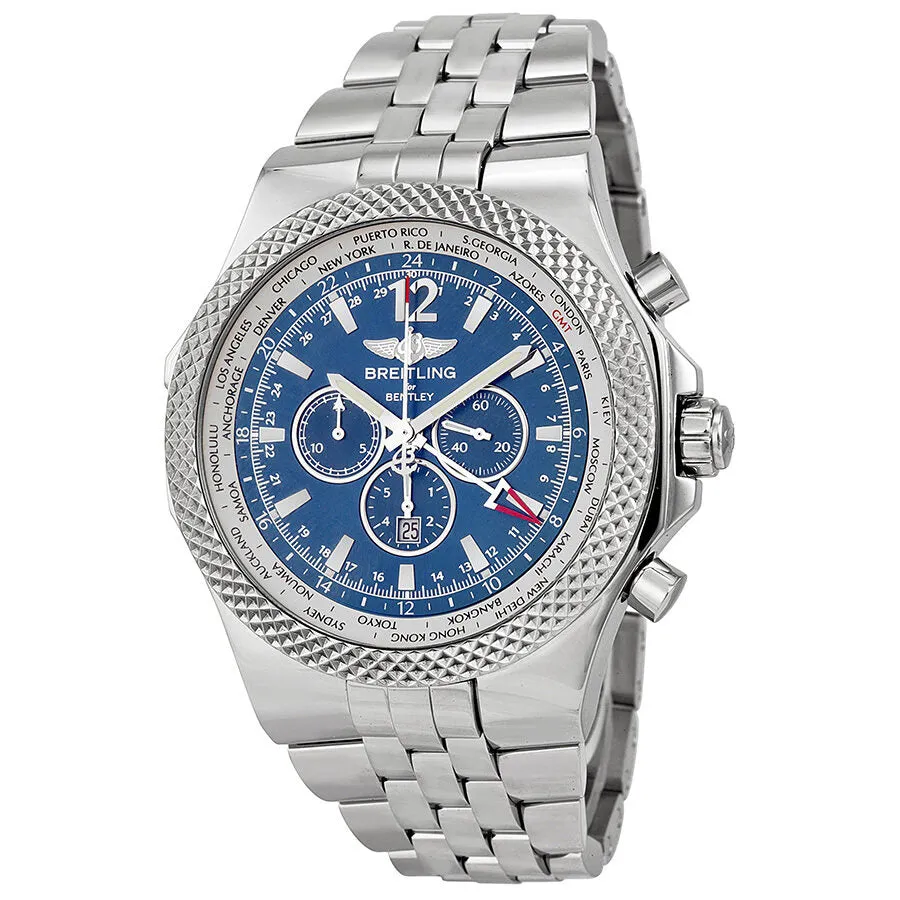 Breitling Bentley GMT Chronograph Automatic Blue Dial Men's Watch A4736212-C768 A4736212-C768-998A