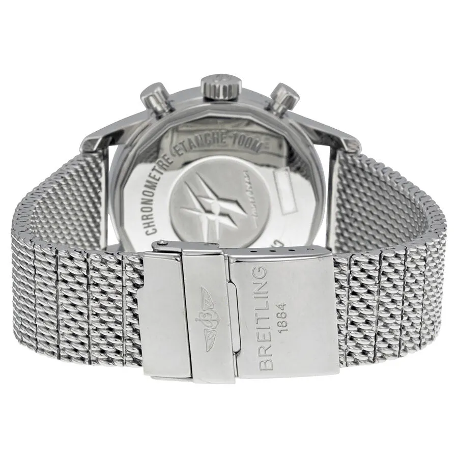 Breitling Transocean Chronograph Silver Dial Stainless Steel Unisex Watch A4131063-G757SS A4131063-G757-171A