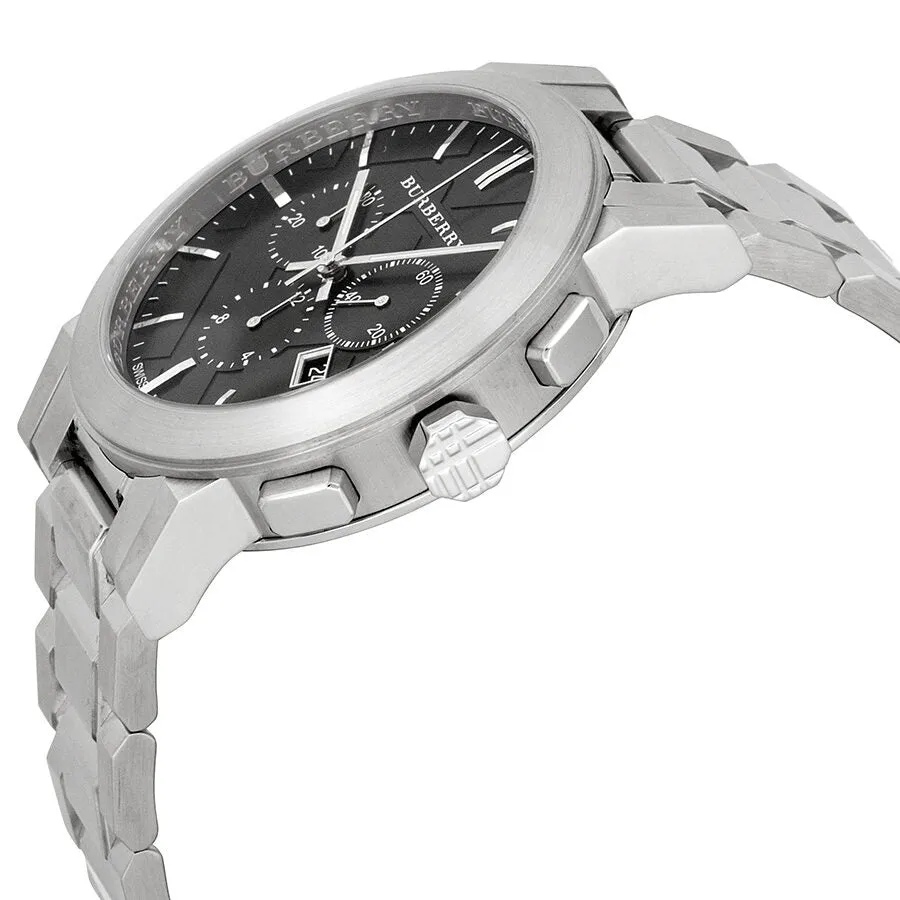 Burberry Black Dial Chronograph Stainless Steel Men's Watch BU9351