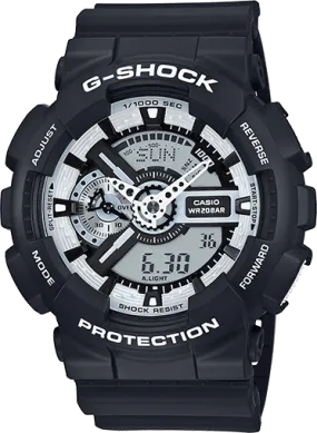 Casio G-Shock Black Dial Resin GA110BW-1A