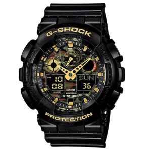 Casio G-Shock's classic GA100 wristwatch receives a trendy makeover with the premiere of its Camo