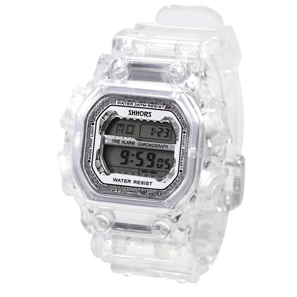 Casual Transparent Digital Sports Watch