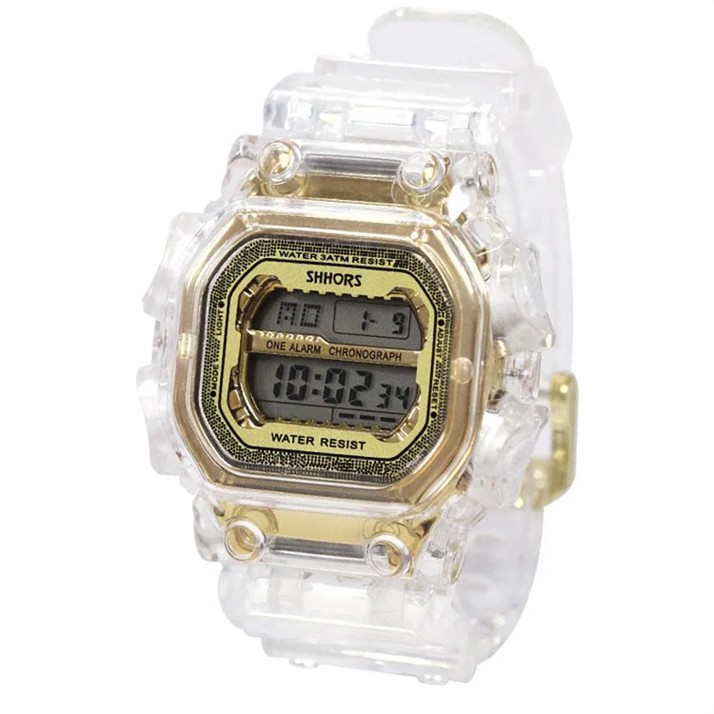 Casual Transparent Digital Sports Watch