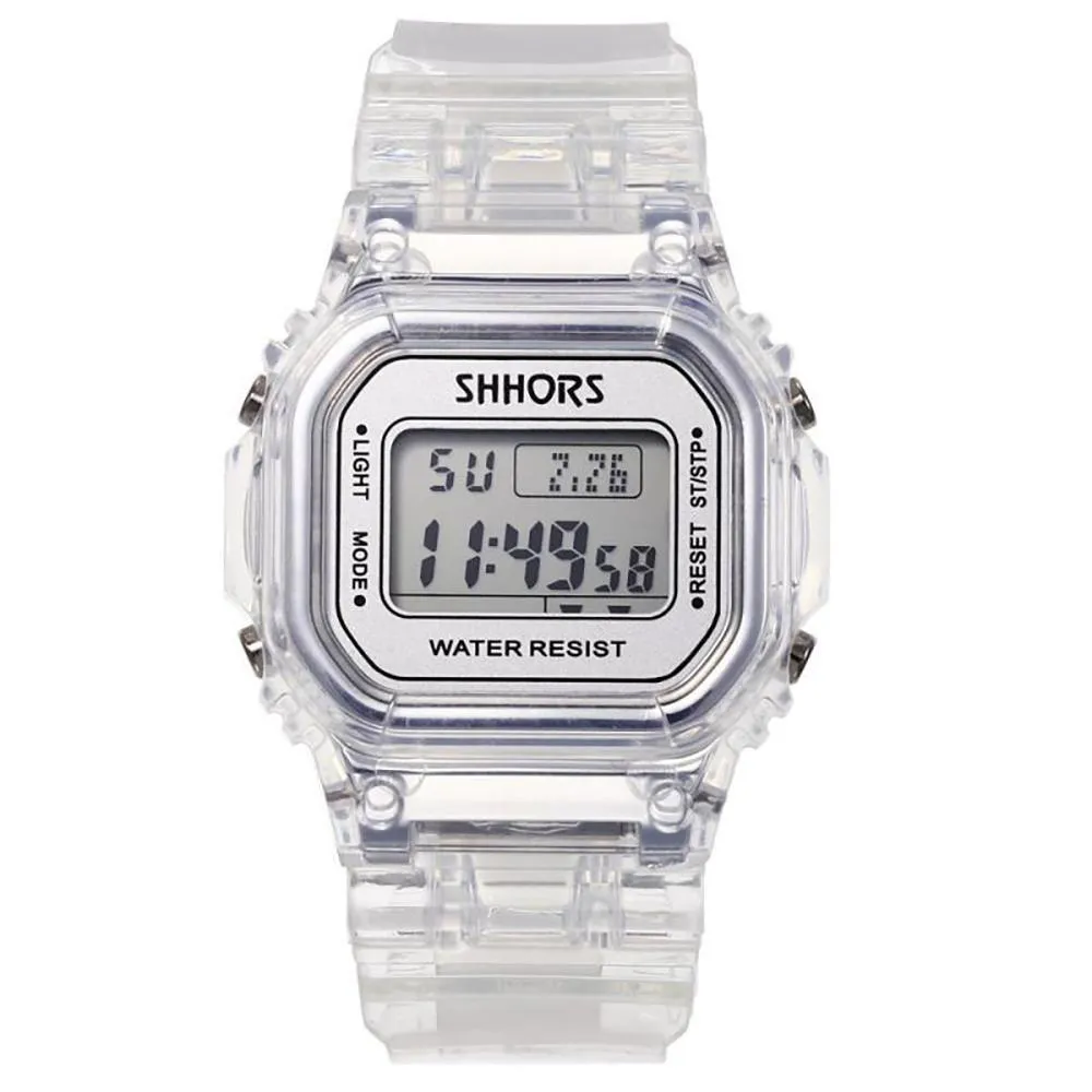 Casual Transparent Digital Sports Watch
