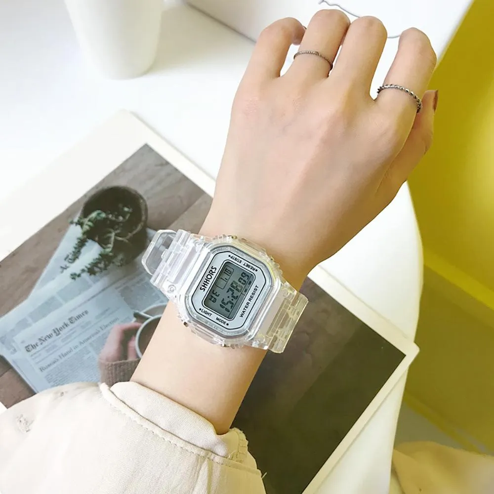 Casual Transparent Digital Sports Watch
