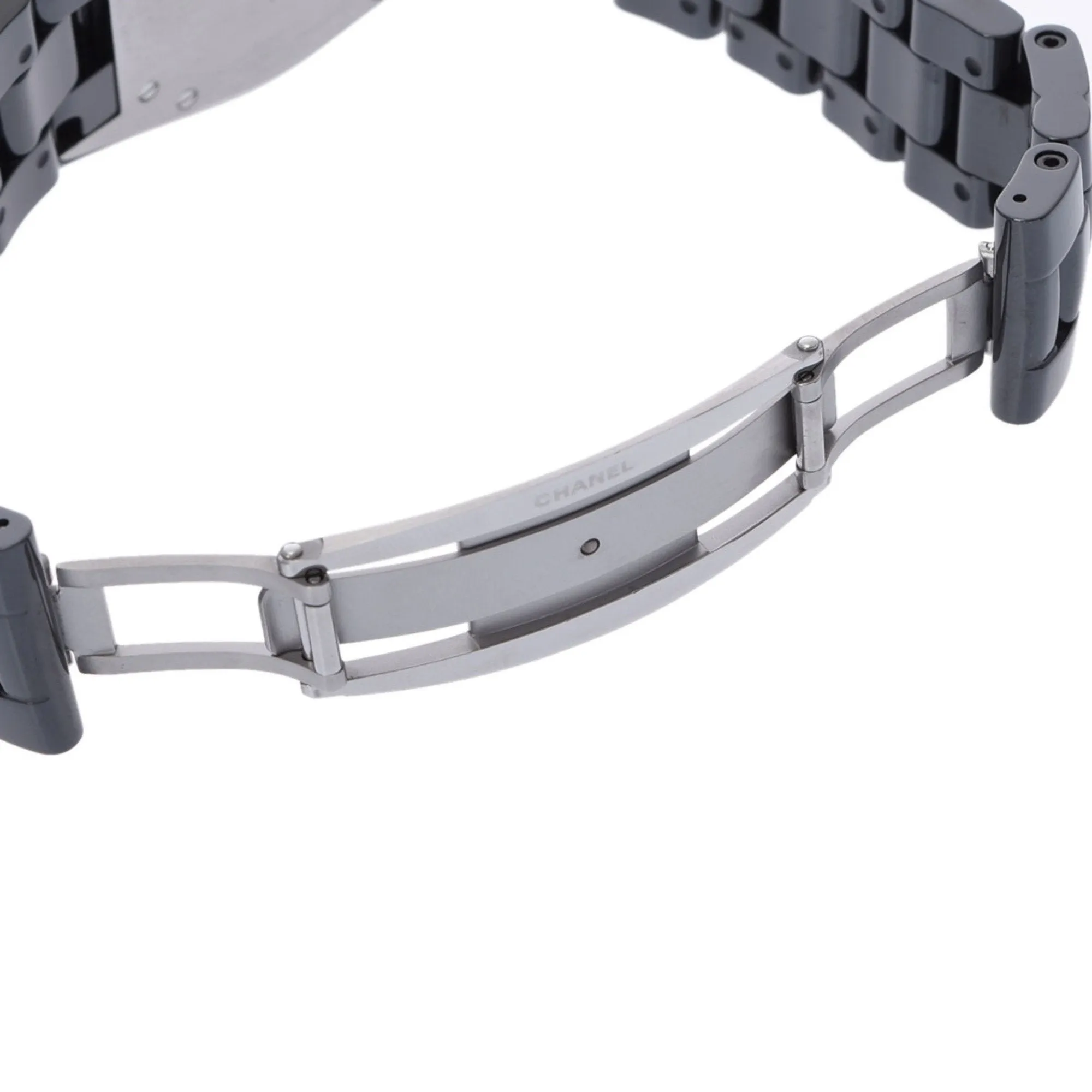 Chanel J12 38mm 11P Diamond Bezel H2428 Men's Black Ceramic SS Watch Quartz Dial