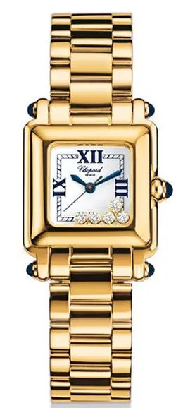 Chopard Happy Sport White Dial Gold Stainless Steel Ladies Watch 276851-0007