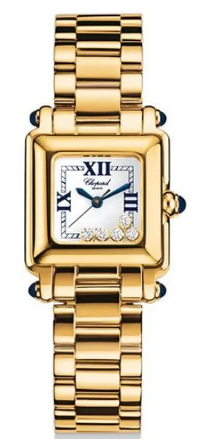 Chopard Happy Sport White Dial Gold Stainless Steel Ladies Watch 276851-0007