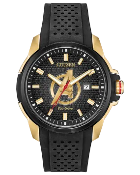 Citizen AW1155-03W Marvel Avengers Eco-Drive Black Silicone Strap Men Watches