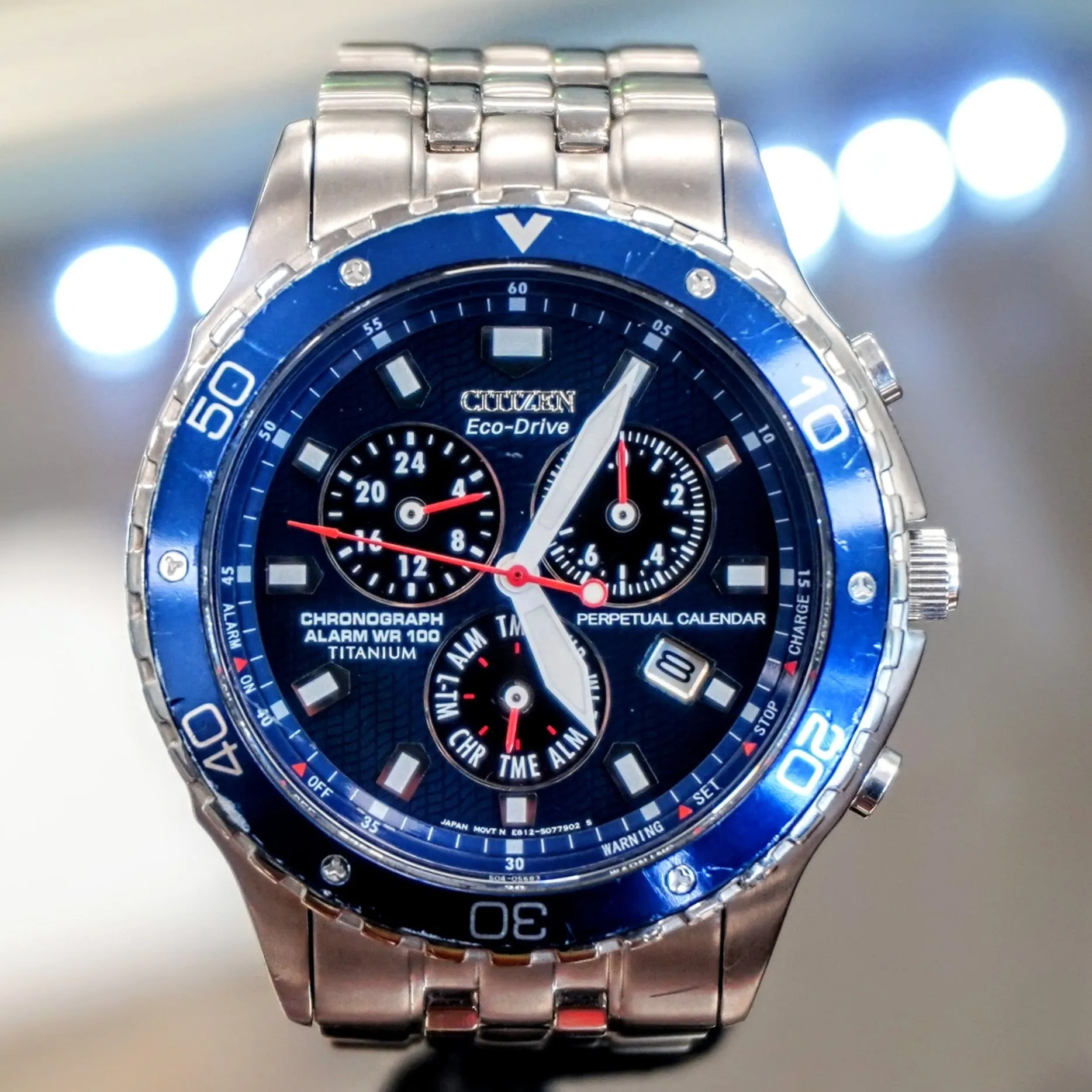 CITIZEN Eco-Drive Perpetual Calendar Watch Chronograph Wristwatch Ref. BL5350-59L