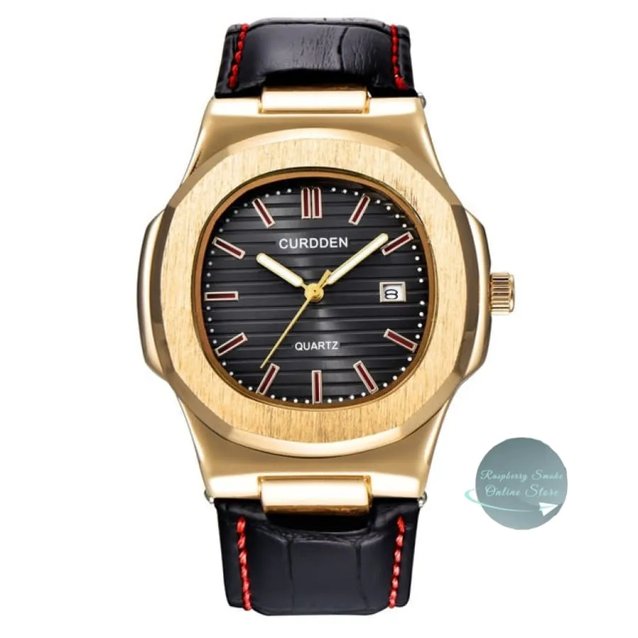 Curdden Men's Luxury Quartz Leather Watch